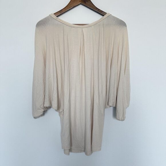 Anthropologie Baraschi XS Rosette Applique Dolman Batwing Scoop Neck Blouse - Picture 8 of 10